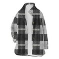 thumbnail image 4 of Gamivast Flannel Fleece Jackets Women Lightweight Button Down Lapel Collar Coats with Pockets Work Outdoor Long Sleeve Long Outerwear Fall Fashion Clothes, 4 of 5