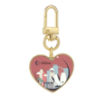 thumbnail image 1 of Singapore Flag Places in Moon Shape Gold Heart Keychain Metal Keyring Holder, 1 of 3