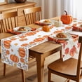thumbnail image 5 of Fall Table Runner Thanksgiving Orange Pumpkin Table Runners Autumn Maple Leaf Vine Branch Cotton Linen Dresser Scarf Kitchen Dining Table Decor for Fall Holiday Party Decor 13x36 Inch, 5 of 9