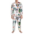 thumbnail image 3 of Fotbe Alpaca Flower Pijama de Hombre con Estampado de Manga Larga, Conjunto de 2 Piezas, Ropa de Dormir Suave y Cómoda con Bolsillos-X-Large, 3 of 7