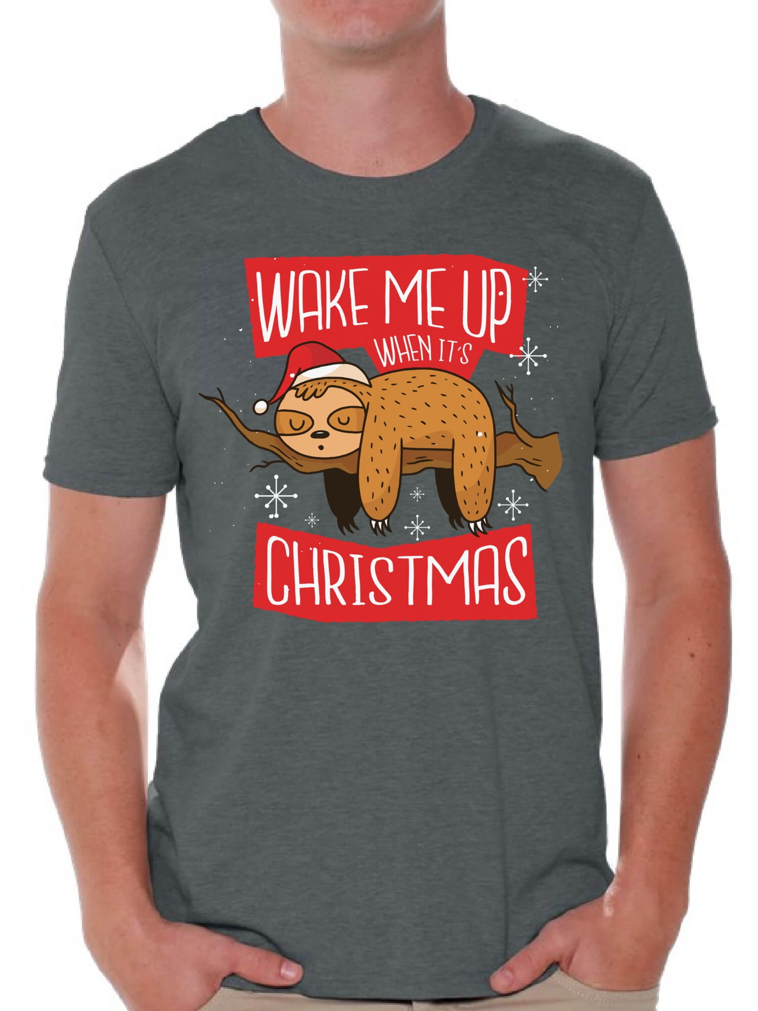 Awkward Styles Ugly Xmas Shirts for Men Wake Me Up When It's Christmas ...