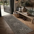 thumbnail image 3 of BERTHMEER 2'x6' Runner Rugs for Kitchen Doorway Hallway Laundry Bedroom Dining Room Oriental Vintage Traditional Machine Washable Non Slip Indoor Runner Rugs,Black Beige, 3 of 6