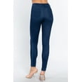 thumbnail image 4 of Moa Collection Women's Waist Band with Tack Button Knit Denim Full Length Jeggings, 4 of 5