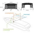 thumbnail image 6 of 4 Bow Bimini Tops for Boat, 8'L*54" H*67"-72" W Boat Canopy with Zippered Light Transmission Side Curtains, Pu Coating Canvas, 1" Aluminum Frame, Include 2 Straps, 2 Stable Rear Support Pole,Black, 6 of 8