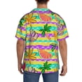 thumbnail image 3 of KLL Multicolored Tropical Print Men's Shirt Short Sleeve Button Down Summer Cuba Beach Shirts- X-Large, 3 of 5