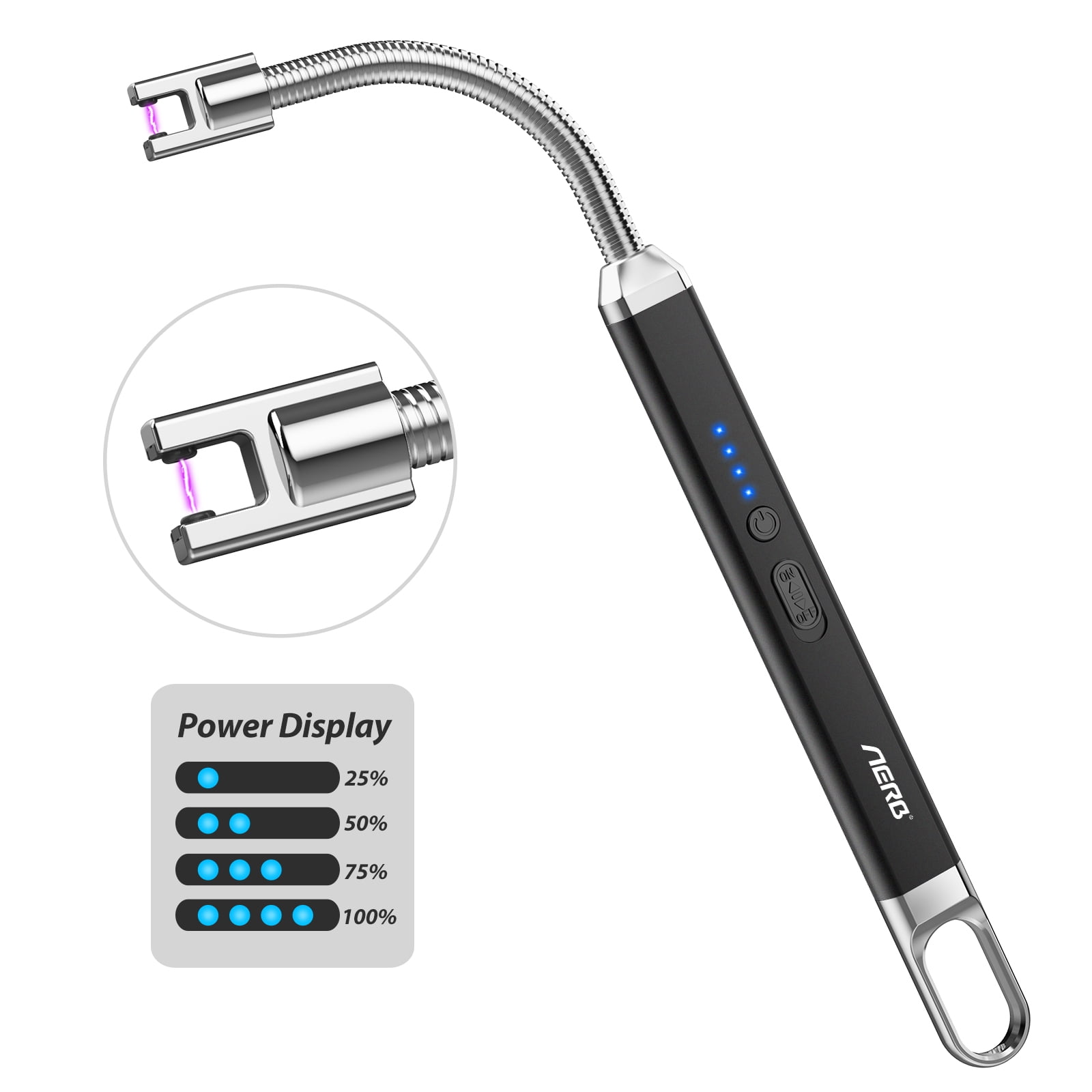 LED Display Heat Dual Arc Arch Rechargeable USB Electric Pulse Plasma Lighter 