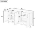 thumbnail image 2 of Vastcury 60" Retro 4 Door Storage Sideboard Cabinet, Buffet with Metal Handles for Kitchen, Living Room, Dining Room, Espresso, 2 of 8