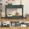 thumbnail image 4 of 3More Entryway Console Table with 3 Drawers,42" Carved Hallway Table with Open Shelf,Long Sofa Table for Living Room, Hallway, Behind Couch,Green, 4 of 16