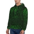 thumbnail image 3 of Fotbe Men's Hoodie with Green Sparkling Pattern - Kangaroo Pocket Pullover Hooded Sweatshirt, Perfect for Daily Wear, Travel, and Home-Large, 3 of 7