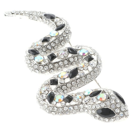 Large Crystal Snake Brooch