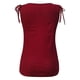 thumbnail image 3 of Playeras,Blusas y Tops,Ropa para Mujer Mujeres camisetas sin mangas Dressy Casual Mujeres sueltas cuello en U sin mangas Tops Casual Color plisado ojal verano camisas chaleco blusa (Red, XXXL), 3 of 7