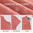 thumbnail image 5 of Asklazy Two Piece Sets for Women Summer Travel Vacation Outfits Pleated Short Sleeve Lounge Sets,Mother‘s Day,Orange,L, 5 of 9