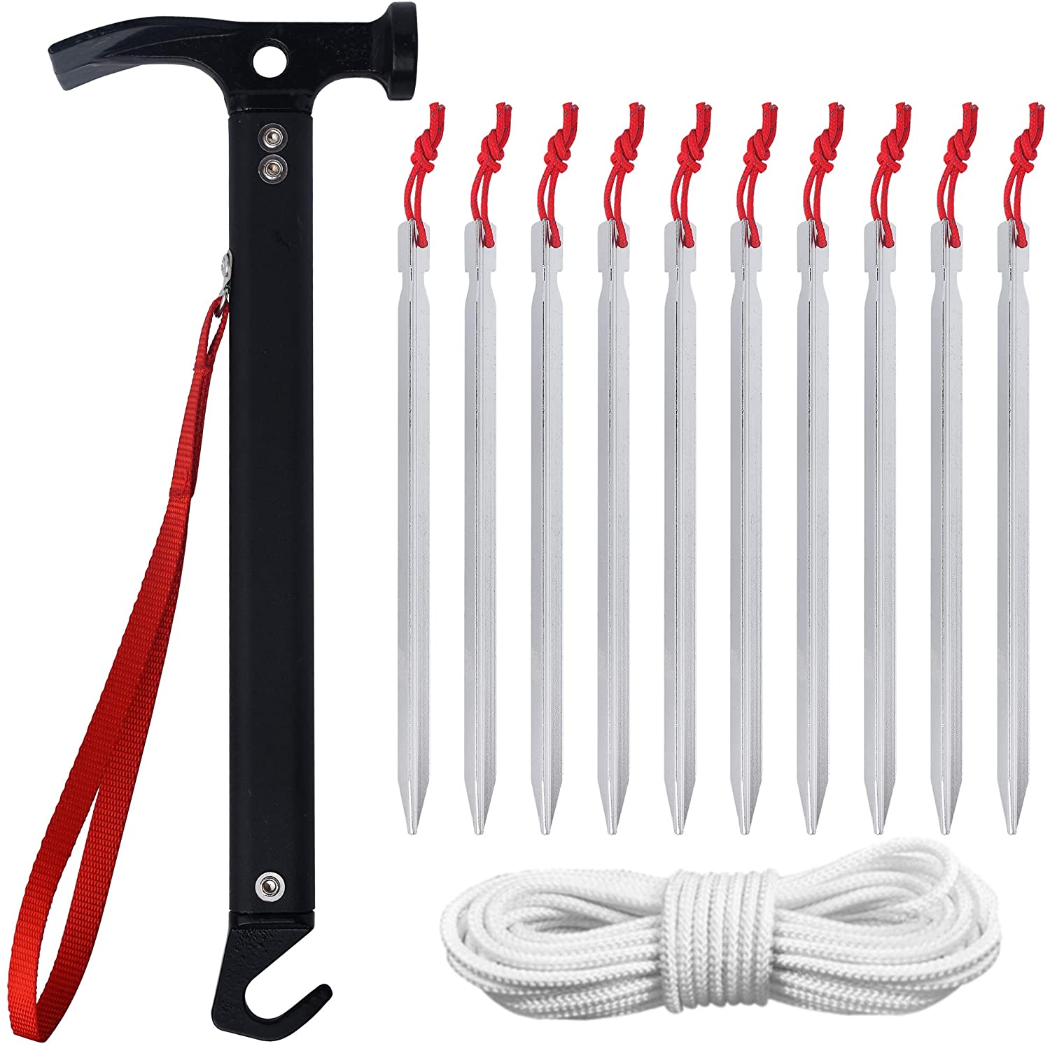 Eurmax Outdoor Hiking Camping Aluminum MultiFunction Tent Hammer Stake