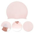 thumbnail image 3 of Gorro de natación sólido de silicona impermeable de 1 Pc rosa claro de Bargains Únicos, 3 of 5