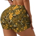 thumbnail image 2 of Xecao Bees and Honeycombs Print Workout Shorts for Women Soft Smooth Gym Yoga Scrunch Active Tennis Workout Running Shorts, 2 of 9