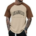 thumbnail image 1 of Men's Raglan Sleeve Color Block T-Shirt Trendy Milk Silk Polyester Shirt, 1 of 3