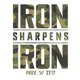 thumbnail image 2 of iron Sharpens iron" Men's T-Shirt - Black with Camouflage Pattern, 100% Cotton, Comfortable Short Sleeve Top, 2 of 7
