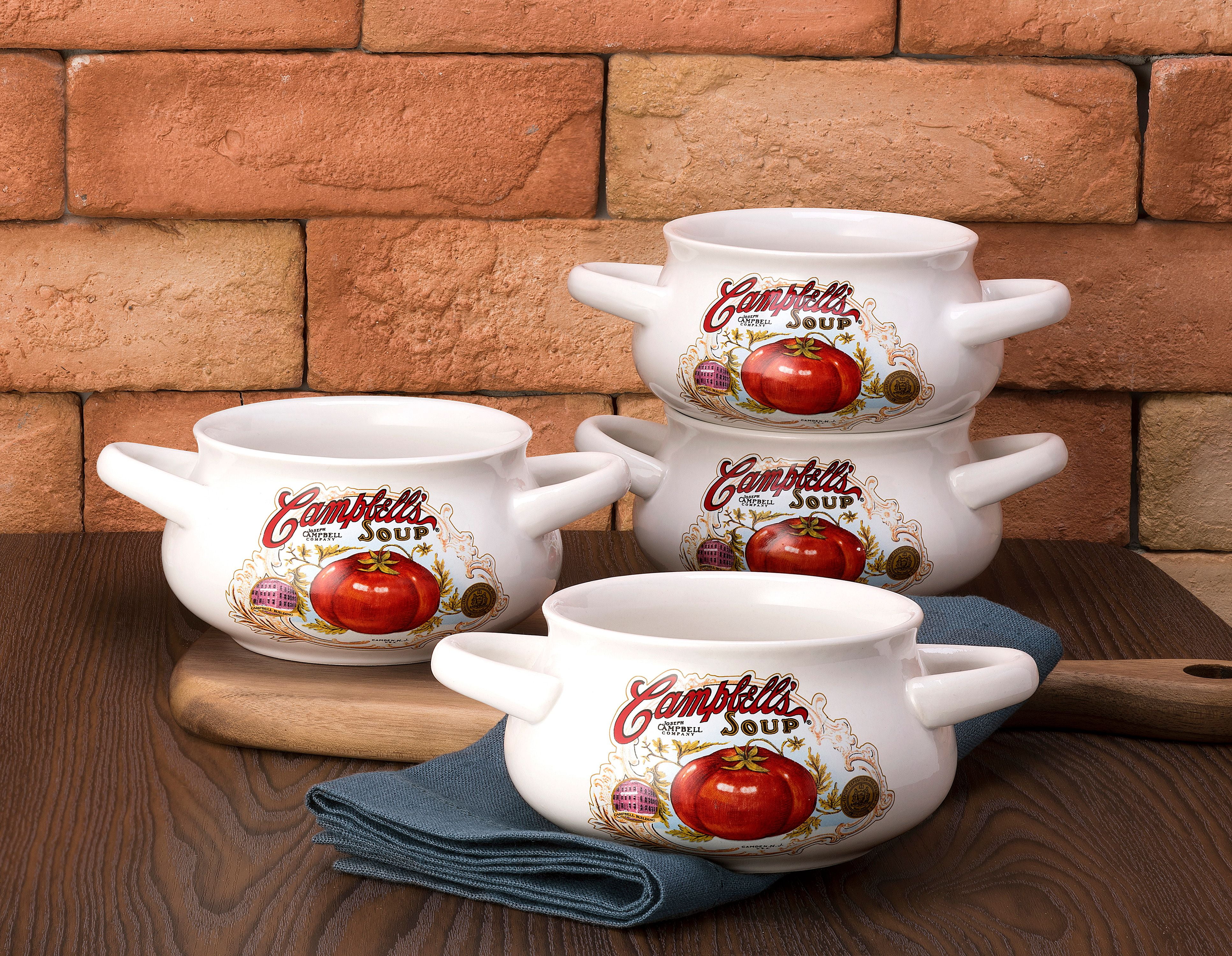 Campbell's Set of 4 pcs , 18oz soup mug with two handles WMT