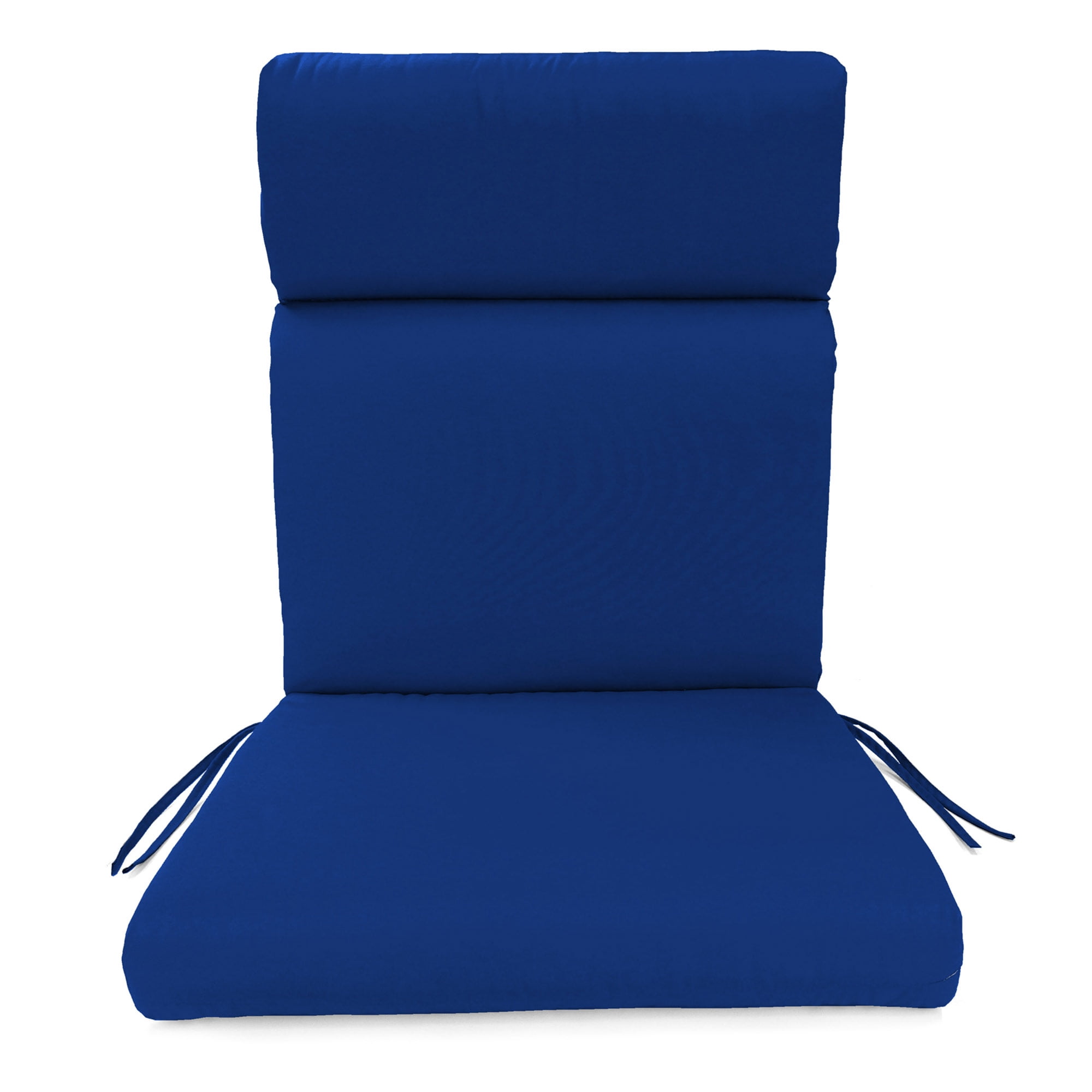 Jordan Manufacturing 45.5" x 23" Canvas Cobalt Blue Solid Rectangular Outdoor Chair Cushion with Ties