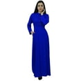 thumbnail image 1 of Bimba Robe Jilbab Unie à Col Mandarin pour Femme avec Poches, Manches Longues, Maxi, 1 of 9