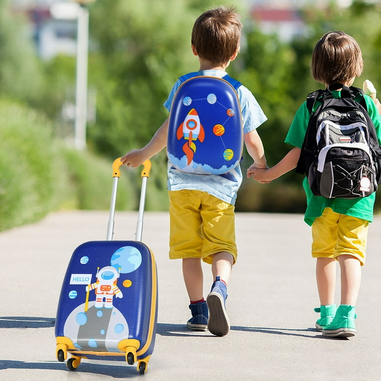 Costway 2PC Kids Carry On Luggage Set 12 Backpack 16 Rolling Suitcase for Travel