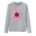 thumbnail image 3 of VKOYWKM Breast Cancer Awareness Shirts for Women Pink Ribbon Graphic T Shirts Long Sleeve Fall Tops Fight Cancer Crew Neck Cancer Survivor Blouses, 3 of 3