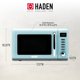 thumbnail image 3 of Haden Horno microondas compacto para encimera de 0,7 pies cúbicos, microondas pequeño de 700 vatios con 5 niveles de potencia y funciones Express, turquesa y cromo, 3 of 5