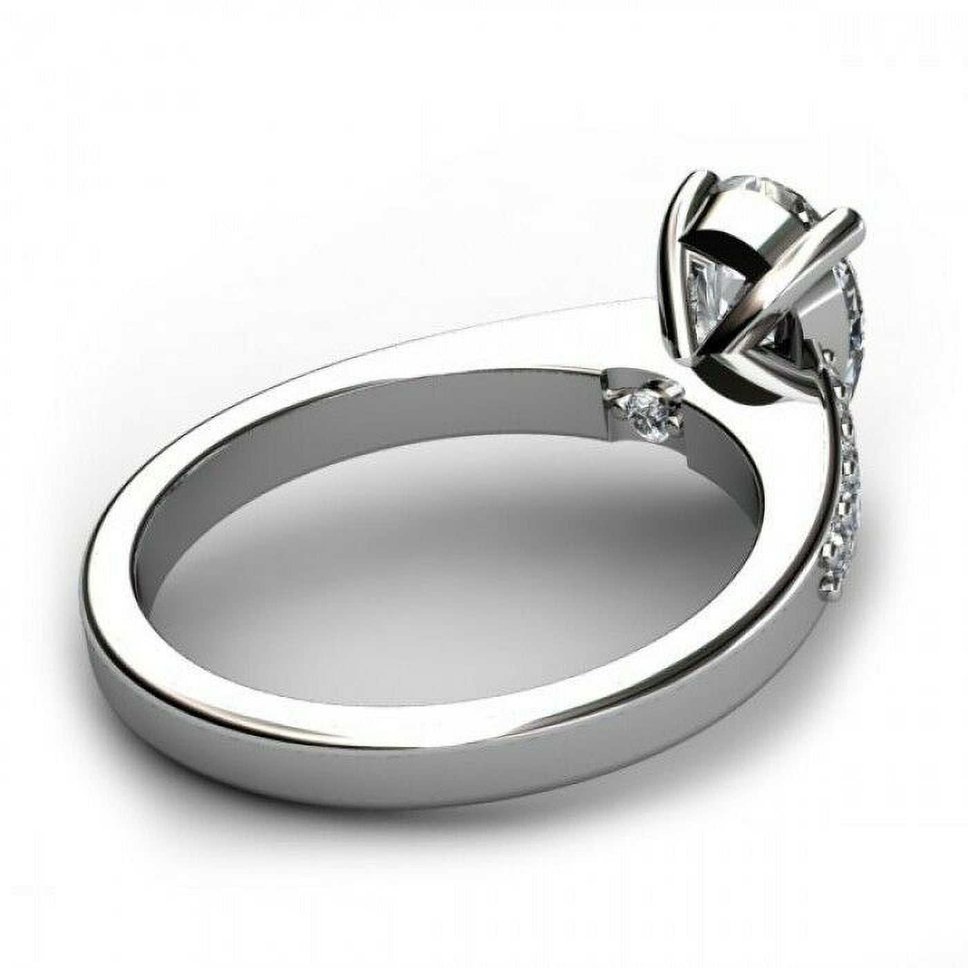 HeartsAndYou 2ct Pear Cut Moissanite Accent Solitaire Engagement Ring for Women 18k White Gold over Silver