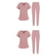 thumbnail image 1 of 2Pcs V Neck Nursing Scrub Set Short Sleeve Shirt Tops Pants Clothing Comfort Zulema none, 1 of 8