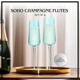 thumbnail image 2 of Artland Soho Optic 8.5 oz Champagne Flute, Set of 4 - Modern Contemporary Stemmed Glasses - Ideal for Weddings, Parties, Prosecco, Sparkling Wine, Excellent Gift Idea, Dishwasher Safe (Turquoise), 2 of 7