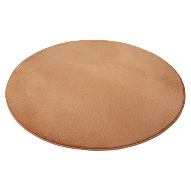 Cateissary Alfombra redonda de felpa de 60cm, grande, antideslizante, gruesa, de forro polar Coral, para dormitorio, salón, baño, estilo Simple, Decoración del hogar Caqui