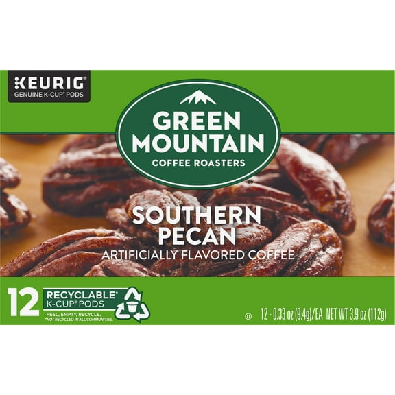 Green Mountain Flavored Light Roast Southern Pecan Coffee Pods, Keurig Compatible, 12ct