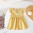 thumbnail image 2 of Sngxgn Girl's Dresses Button up Long Sleeve Casual Sundress A-line Dress(Yellow,24M), 2 of 6