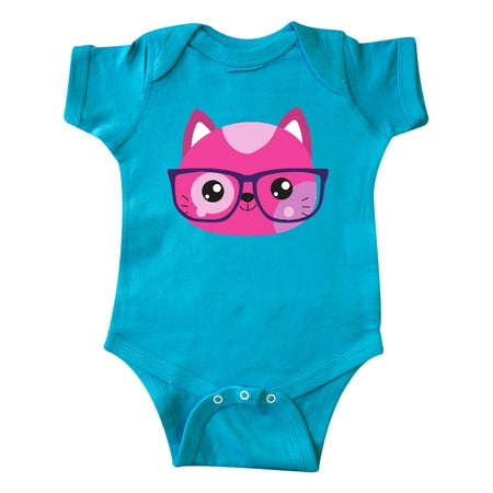 

Inktastic Hipster Cat Cat With Glasses Pink Cat Gift Baby Boy or Baby Girl Bodysuit