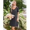 thumbnail image 5 of Ekouaer Nightgowns for Women Bamboo Viscose Night Gowns Short Sleeve Sleep Shirt Pleated V Neck House Dress Soft Night Shirts, 5 of 6
