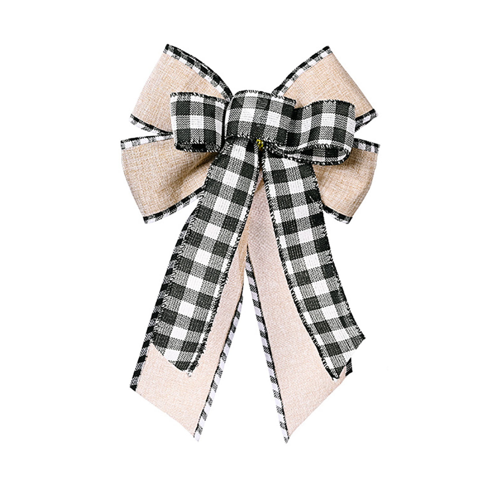 Black White Buffalo Plaid Bow Christmas Wreath Bow Holiday Christmas