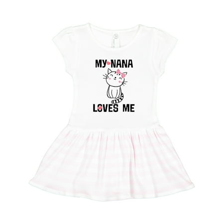 

Inktastic My Nana Loves Me Girls Gift Toddler Girl Dress