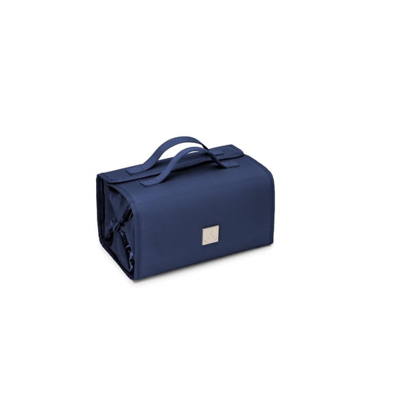 Bolsa de maquillaje Royalfair, enrollable, de viaje, con 4 bolsas, color azul marino