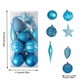 thumbnail image 3 of Juego de adornos para árbol de Navidad | Paquete de 20 bolas colgantes de plástico con adornos de perlas | Colores azul, morado, rojo y plateado | 6 cm de diámetro para decoración navideña, 3 of 6