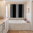 thumbnail image 3 of Curtains 63 Inch Length 2 Panels, Black Boho Grommets Window Treatment Curtain, Vintage Abstract Striped Geometric Motifs Thermal Curtains Drapes for Living Room/Bathroom, 3 of 9