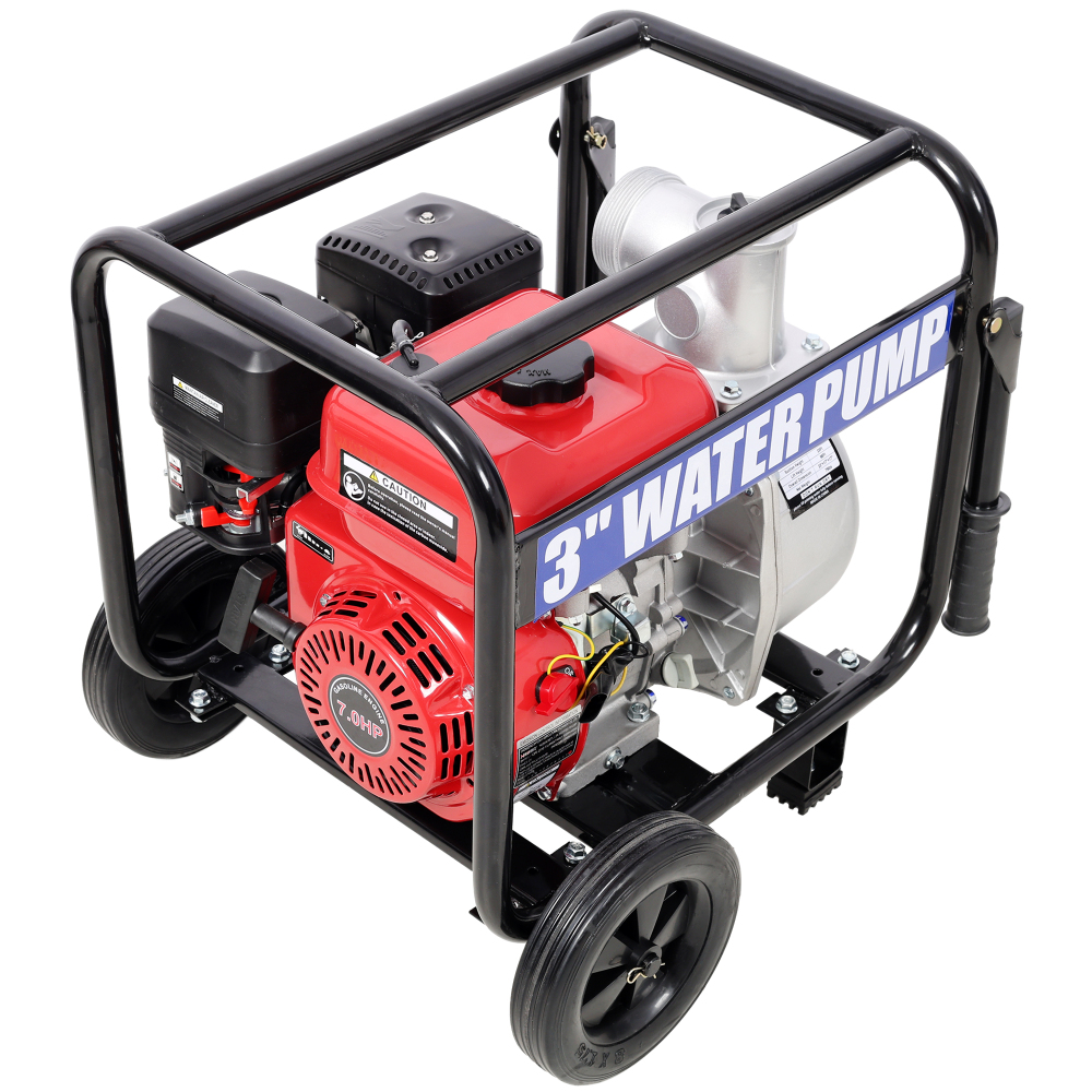 Portable Gasoline Water Pump - 2-Stroke Engine Powered Pump for Yard Drainage, Pool Transfer & Fire Protection