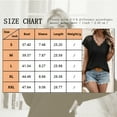 thumbnail image 4 of TEMOFON Blouses for Women Summer Tops Lace Short Sleeve Raglan Shirts Floral Casual V Neck Tee Shirts Tunic Tops Solid Color Black Size S, 4 of 5