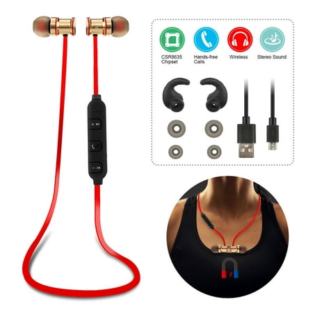 [Wireless] KOCASO Sport HD [Stereo] Sound W/ Bass Earbuds. Built-In Noise-Cancelling Mic, Hands Free Calling, Secure Fit, Sweatproof BEST Earphone Headset for Gym Running Workout (Best Earphones For Bass And Sound Quality In India)