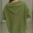thumbnail image 3 of Fesfesfes Women's Hooded Knit Cardigan Fall Winter Solid Color Toggle Button Closure Long Sleeve Sweater with Ribbed Cuffs Loose Comfy Tops(Green,L), 3 of 7