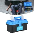thumbnail image 4 of Tool Box, Sturdy Plastic Storage Case Impact  Large Capacity Double Layer With Compartment For Electrician For Household Small,Medium,Large, 4 of 8