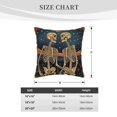 thumbnail image 4 of Fotbe Romantic Skeletons Under Moon Pattern Velvet Decorative Throw Pillow Covers with Elegant Piping, Soft Plush Cushion Cover for Sofa, Bed, Car, Office-16"x16", 4 of 8