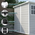 thumbnail image 2 of Villeston 6x6 FT Storage Shed, Waterproof Resin Outdoor with Floor & Window & Lockable Doors and Vents,for Garden, Backyard, Light Grey, 2 of 7