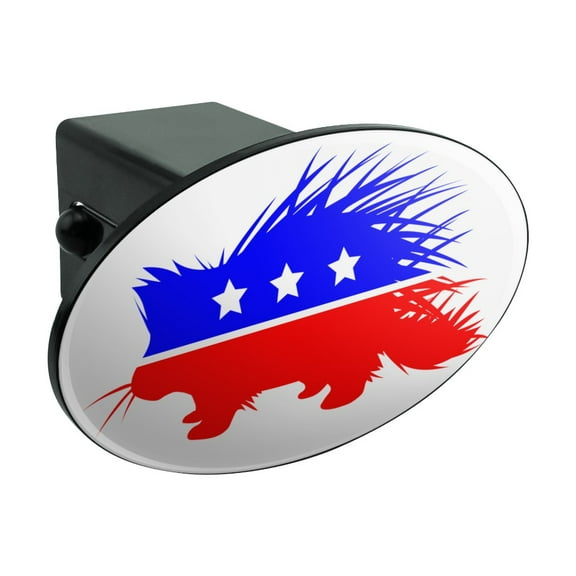 Libertarian Party Porcupine Oval Tow Trailer Hitch Cover Plug Insert