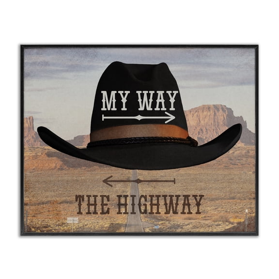 Stupell Industries Bohemian My Way or Highway Cowboy Black Framed Giclee Art, 14 x 11, by Marcus Prime