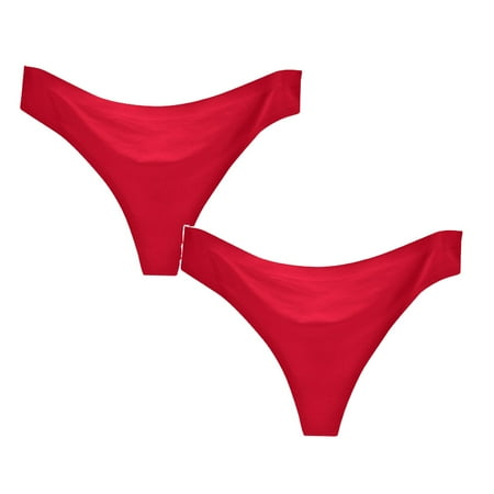 

Women Underwear Brief Invisible s Ice Silk Seamless Crotch Panties 2PC